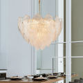 China Luxury Glass Leaf Pendant Lamp Crystal Leaf Chandelier Manufactory